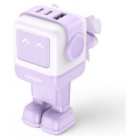 CARGADOR UGREEN TRIPLE 65W USB-A + USB-C PURPLE