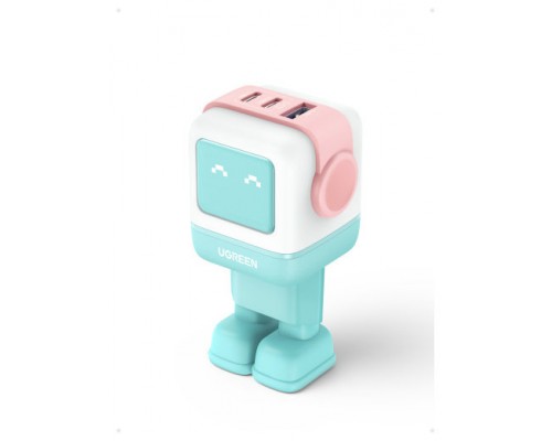 CARGADOR UGREEN TRIPLE 65W USB-A + USB-C MINT
