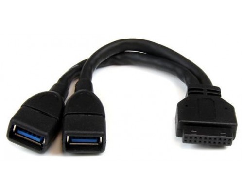 STARTECH CABLE 15CM ADAPTADOR 2 PUERTOS USB 3.0 A