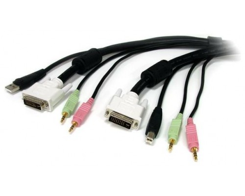 STARTECH CABLE KVM USB DVI 4 EN 1 CON AUDIO Y MIC