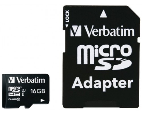 VERBATIM MICRO SDHC 16GB CLASS 10 CARD W/ADAPTER