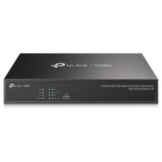 TP-Link VIGI NVR1004H-4P-2TB Grabadore de v&iacute;deo en red (NVR) Negro