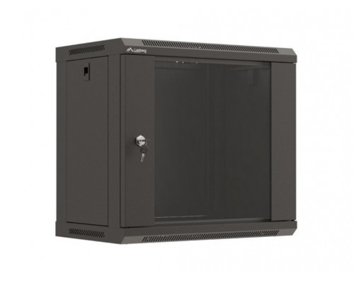 ARMARIO LANBERG MURAL RACK 19" 9U 540X350 FLAT PACK NEGRO PUERTA CRISTAL