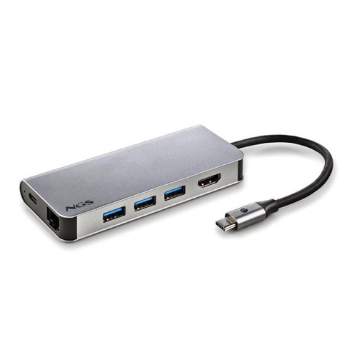 NGS WONDER DOCK 8 USB 2.0 Type-C Plata-MR7 NGS WONDER DOCK 8 USB 2.0 Type-C Plata