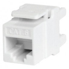 WP UTP CAT. 6 KEYSTONE JACK, DUAL IDC TYPE, 180 DEGREE, WHITE COLOR WITH DUST COVER