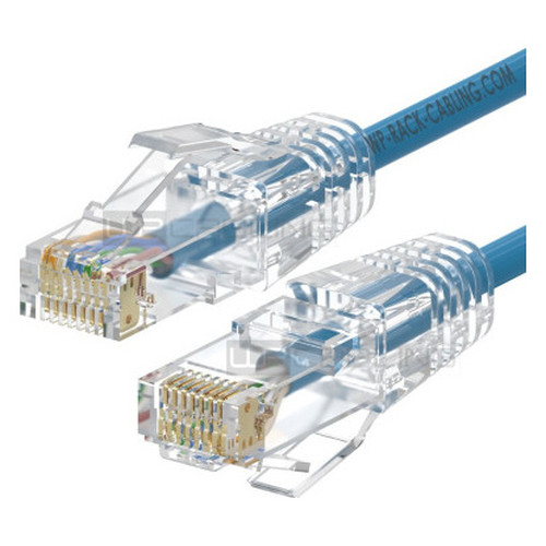 WP WPC-PAT-6AU005LB-S cable de red Negro, Azul 0,5 m Cat6a U/UTP (UTP)