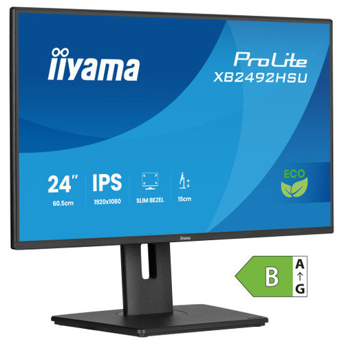 MONITOR IYAMA PROLITE XB2492HSU-B1, 61 CM (24"), 1080 X 1920 PIXELES, QUAD HD, LED, 3 MS, NEGRO-MR22 MONITOR IYAMA PROLITE XB2492HSU-B1, 61 CM (24"), 1080 X 1920 PIXELES, QUAD HD, LED, 3 MS, NEGRO