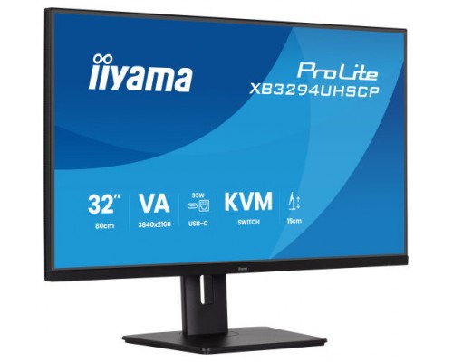 MONITOR IIYAMA, 32 PULGADAS, VA 4K BASE USB-C (95W), CONMUTADOR KVM, PUERTO LAN, COMPATIBILIDAD PIP/PBP