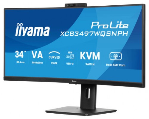 MONITOR IIYAMA VA, 2H 1DP,DOCK, KVM,  95W, 5MP HELLO