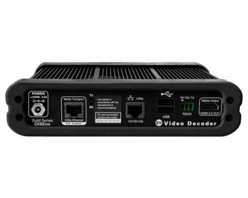 KRAMER AV OVER IP Z4K-XSE DECODER, 10GB/COPPER. POE. SUPPORTS HDMI, DUAL USB-B PORTS. RS232. COMPATIBLE WITH ANY Z4K ENCODER.- ZYPER4K-XSE_COPPER_DECODER (Z4KC2XS-D)