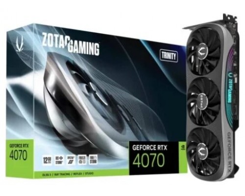 VGA ZOTAC RTX 4070 TRINITY,NV,RTX4070,GDDR6X,12GB,192BIT,HDMI+3DP,3 VENTILADORES (ZT-D40700D-10P)